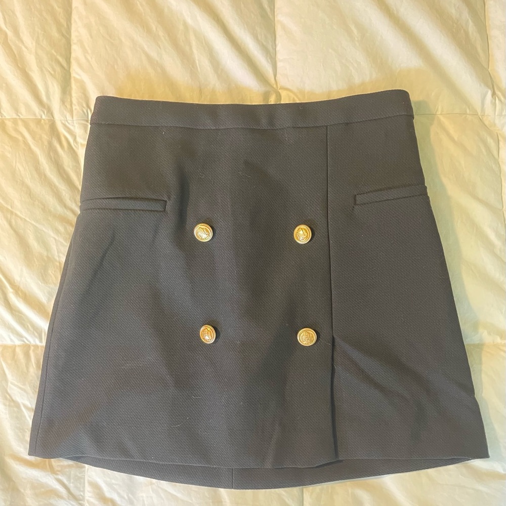 H&M Black Textured Black Skirt